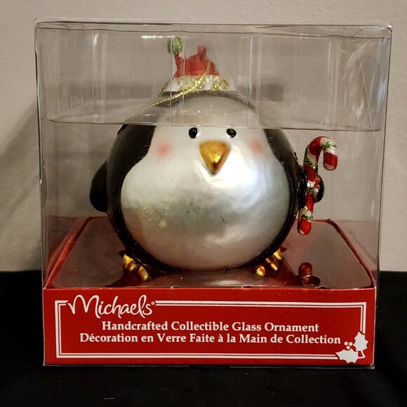 Michaels Other - 2/$13 Michaels Large Collectible Penguin Festive Christmas Ornament - Brand New